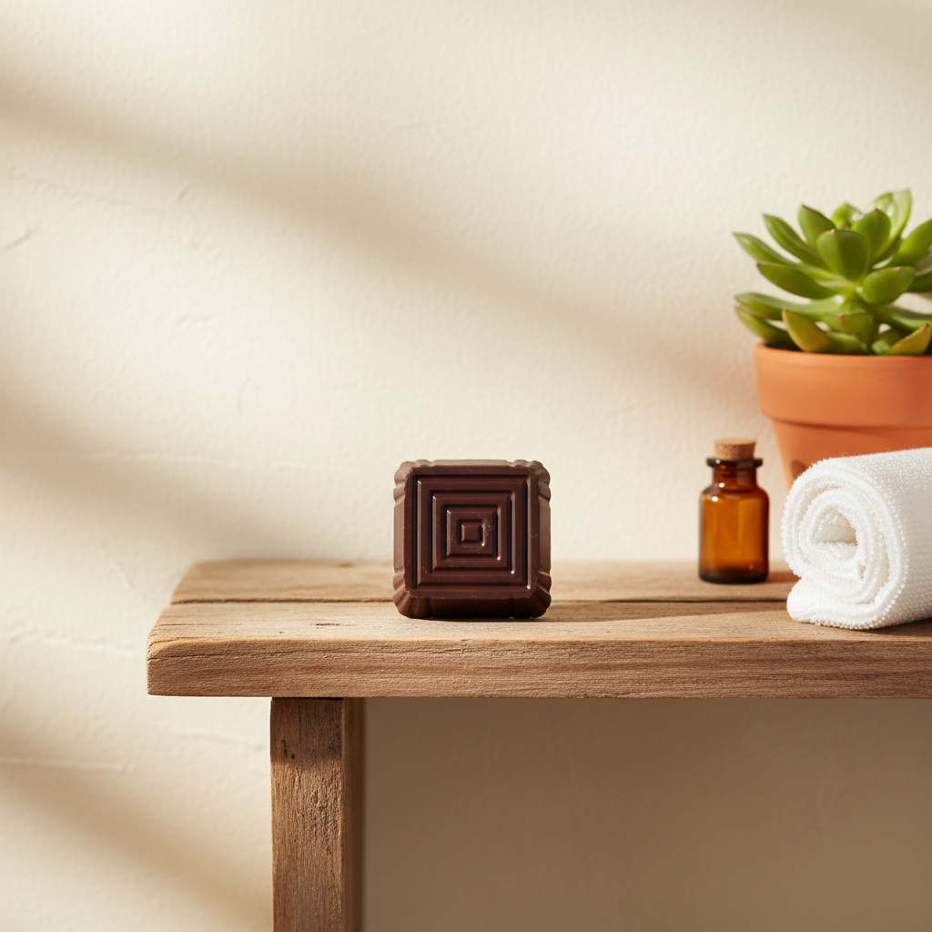 Massage bar on rustic wooden shelf