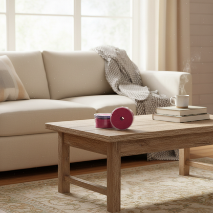 Rose Incense Coil on coffee table