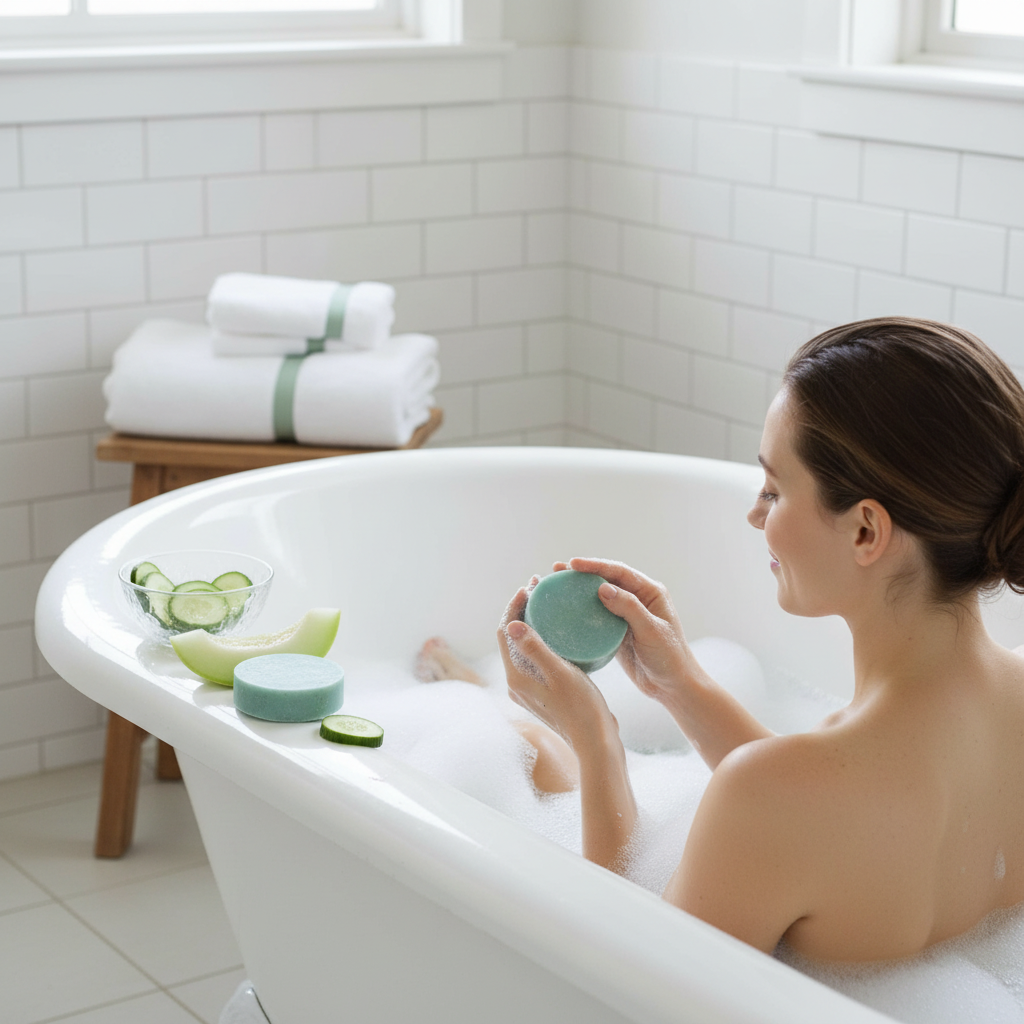 Summer Fresh Soap in elegant bath scene